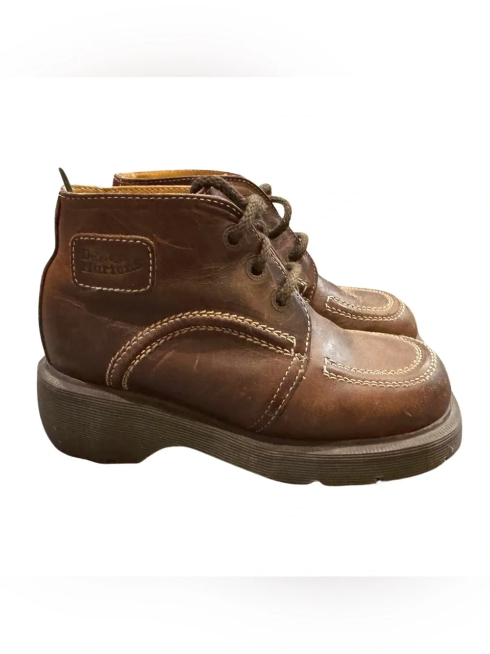 Dr. Martens Kids Brown Leather Lace-Up Boots